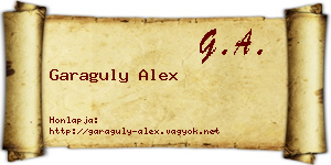 Garaguly Alex névjegykártya